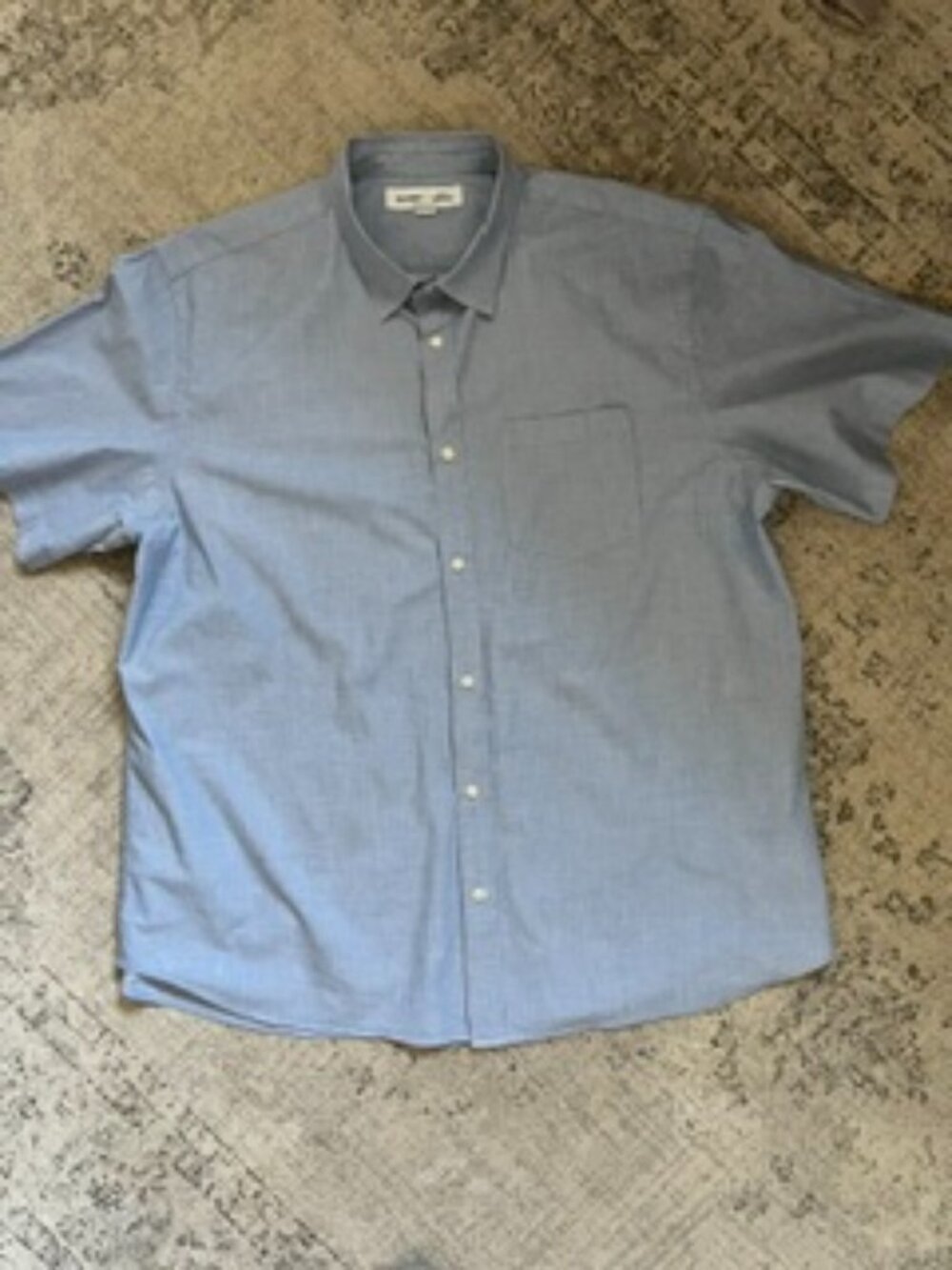 🧡3/$15 Old Navy Slim Fit Built-in Flex Blue Short Sleeve Shirt Tall XXL